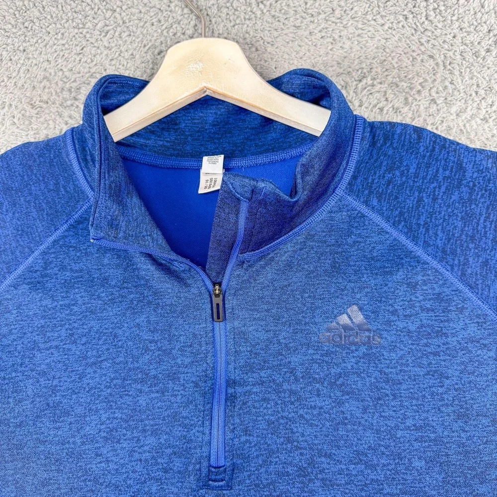 Adidas‎ Pullover Mens Extra Large Blue Climalite Quarter Zip Athletic Training